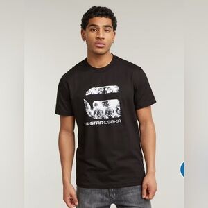 G-Star Black and White OSKAKA graphic tee NWOT medium